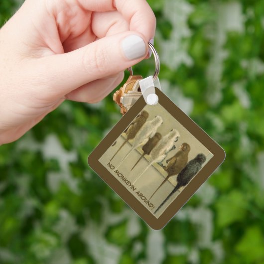 Monkeys Business Birthday From Group Personalized キーホルダー (手)