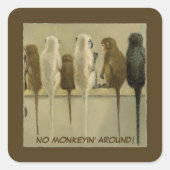 Monkeys Business Birthday From Group Personalized スクエアシール (正面)