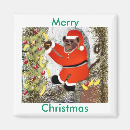 Monkeys Christmas Magnet by dovigirl2008* マグネット (正面)