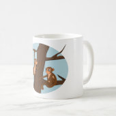Monkeys climbing the tree cartoon coffee mug コーヒーマグカップ (正面右)