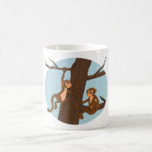 Monkeys climbing the tree cartoon coffee mug コーヒーマグカップ (中央)