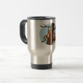 Monkeys climbing the tree cartoon travel mug トラベルマグ (正面左)