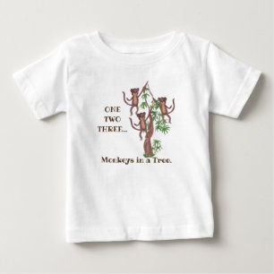 Monkeys in a Treeベビー素晴らしジャージーTシャツ ベビーTシャツ