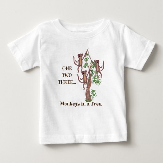 Monkeys in a Treeベビー素晴らしジャージーTシャツ ベビーTシャツ (正面)