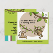 MonkeyZoo 動物の誕生日招待状 招待状 (正面/裏面)