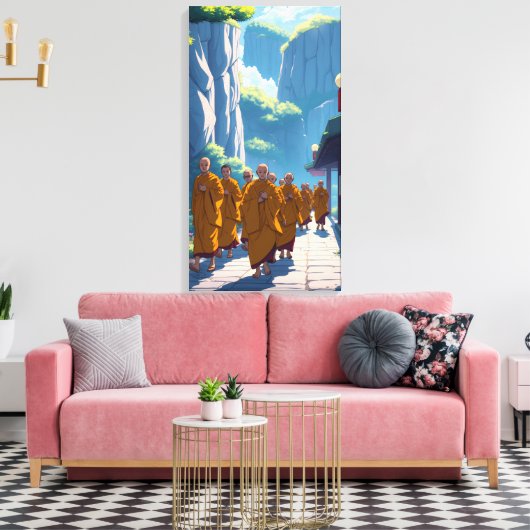 Monks for Peace キャンバスプリント (インサイチュ (リビング))