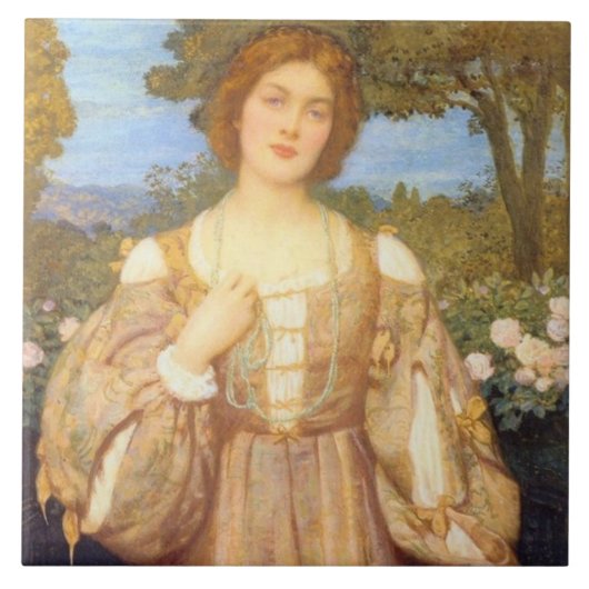 Monna Giovanna (by Edward Robert Hughes) タイル (正面)