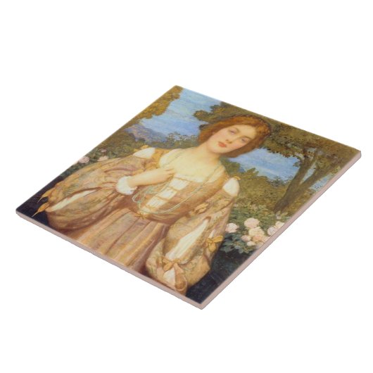 Monna Giovanna (by Edward Robert Hughes) タイル (側面)