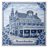 Monnickendam Delft Blue style ceramic tile タイル (正面)