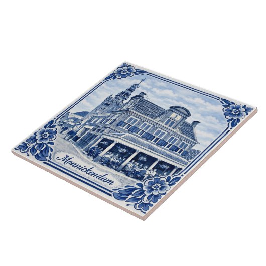 Monnickendam Delft Blue style ceramic tile タイル (側面)