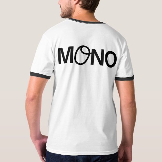 MONO プリント メンズ ベーシック リング Tシャツ (裏面フル)