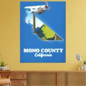 Mono Countyカリフォルニアの地図 キャンバスプリント (インサイチュ (リビング))