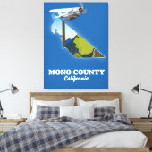 Mono Countyカリフォルニアの地図 キャンバスプリント (インサイチュ (寝室))
