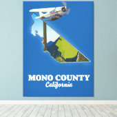 Mono Countyカリフォルニアの地図 キャンバスプリント (インサイチュ (ウッドフロア))