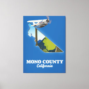Mono Countyカリフォルニアの地図 キャンバスプリント