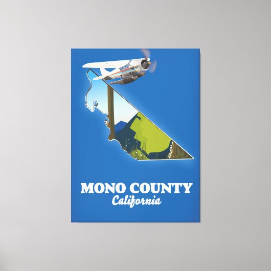 Mono Countyカリフォルニアの地図 キャンバスプリント (正面)