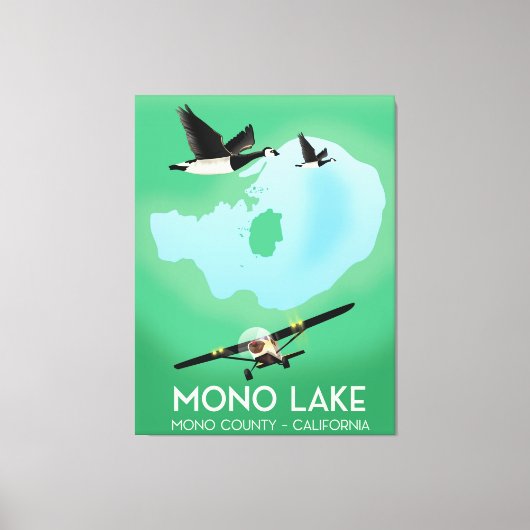 Mono Lake, Mono County, California旅行ポスター キャンバスプリント (正面)