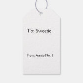 Monochromatic Black Geometric Swirls Pattern ギフトタグ (裏面)