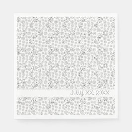 Monochromatic Black Geometric Swirls Pattern スタンダードランチョンナプキン