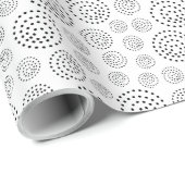 Monochromatic Black Geometric Swirls Pattern ラッピングペーパー (ロールコーナー)
