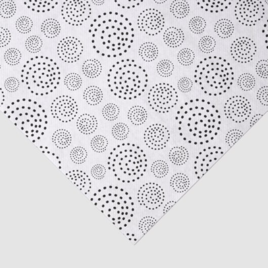 Monochromatic Black Geometric Swirls Pattern 薄葉紙 (詳細)