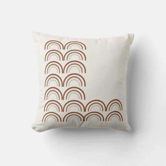 Monochromatic Boho Rainbow Pillow – 16x16 Minimali クッション (正面)