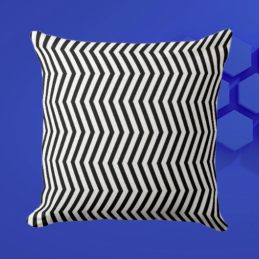 Monochromatic Geometric Lines Pattern Throw Pillow クッション