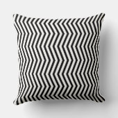 Monochromatic Geometric Lines Pattern Throw Pillow クッション (裏面)