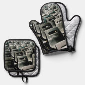 Monochromatic Gray Chairs  鍋つかみ&鍋敷きセット (正面/裏面)