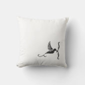 Monochromatic Hummingbird Square Pillow | Elegant  クッション (正面)