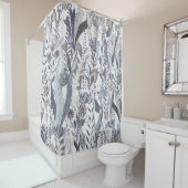 Monochromatic Midnight Bloomscape シャワーカーテン (インサイチュ)