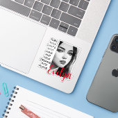 Monochromatic Portrait Pop Art Inspirational Name シール (ノートパソコンとiPhone)