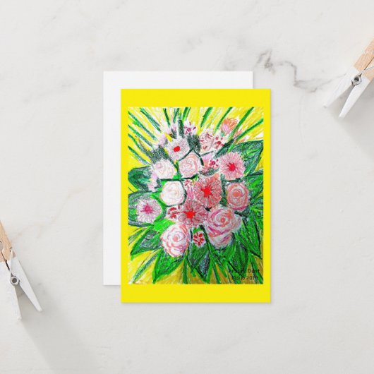 Monochromatic, Rosas, Dianthus caryophyllus,  Gerb カード (正面/裏面インサイチュ)