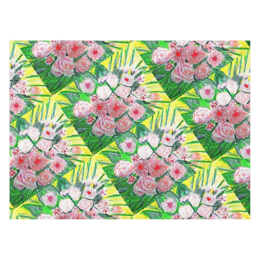 Monochromatic, Rosas, Dianthus caryophyllus,  Gerb テーブルクロス (正面(横))