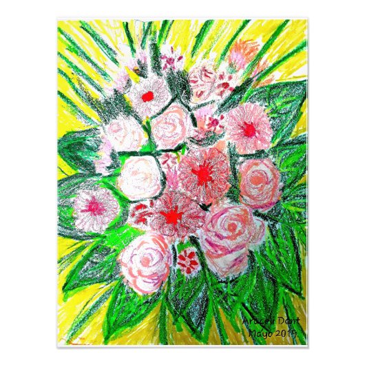 Monochromatic, Rosas, Dianthus caryophyllus,  Gerb フォトプリント (正面)