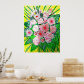 Monochromatic, Rosas, Dianthus caryophyllus,  Gerb ポスター (キッチン)