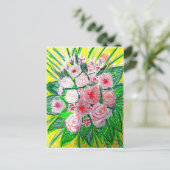 Monochromatic, Rosas, Dianthus caryophyllus,  Gerb ポストカード (スタンド正面)