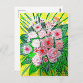 Monochromatic, Rosas, Dianthus caryophyllus,  Gerb ポストカード (正面/裏面)