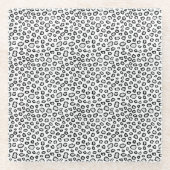 Monochromatic Snow Leopard Spots Pattern ガラスコースター (正面)