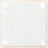Monochromatic Snow Leopard Spots Pattern ガラスコースター (裏面)
