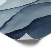 Monochromatic Watercolor Mountains ポスター (角)