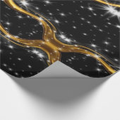 Monochrome Abstract Opulence: High-End Gold Textur ラッピングペーパー (角)