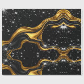 Monochrome Abstract Opulence: High-End Gold Textur ラッピングペーパー (フラット)