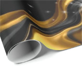 Monochrome Abstract Opulence: High-End Gold Textur ラッピングペーパー (ロールコーナー)
