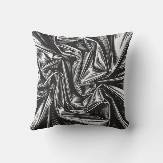 Monochrome abstract texture クッション (裏面)