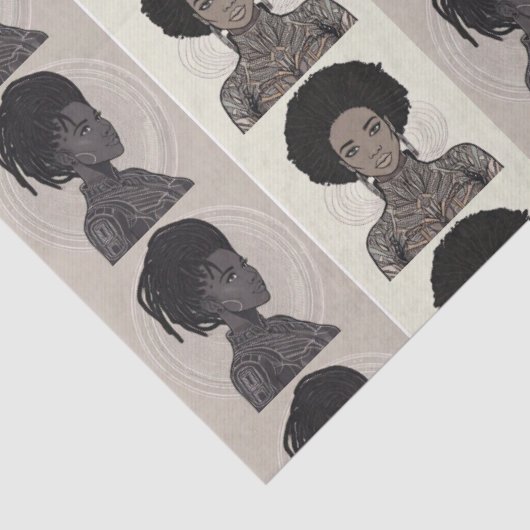 Monochrome Afrofuturist Queens 薄葉紙 (詳細)