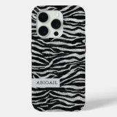 Monochrome Animal Print and Name Case-Mate iPhoneケース (裏面)