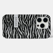 Monochrome Animal Print and Name Case-Mate iPhoneケース (裏面 (横))