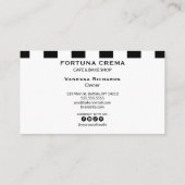 Monochrome Black & White Stripes Classic Marketing 名刺 (裏面)