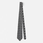 MONOCHROME BLACK WHITE VINTAGE LACE PATTERN TIE ネクタイ (正面)